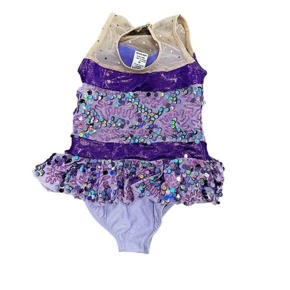 A Wish Come True Orchid Whistle Sequin Dance Outfit Sz SC Unitard Costume 20427 - Picture 2 of 4